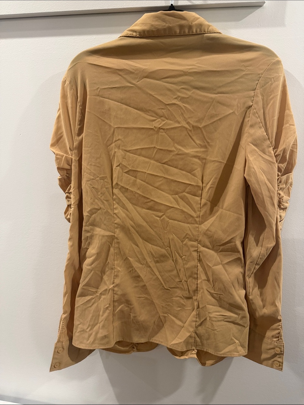 Mustard Ruched Button-Down Shirt - Picture 7 of 8